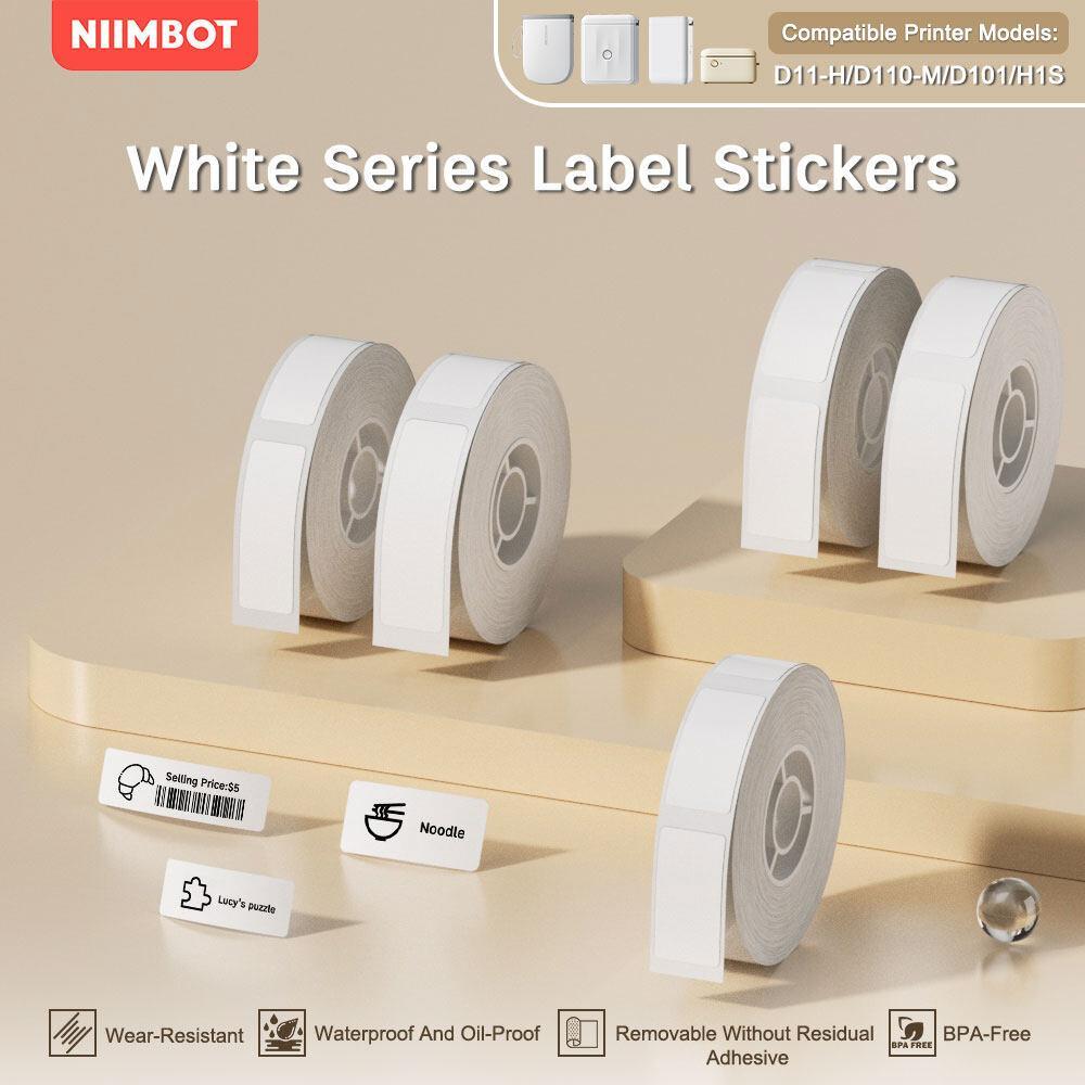 

NIIMBOT D11/D110/D101/H1S Label Tape Sticker Label Paper self-adhesive Labels Waterproof White