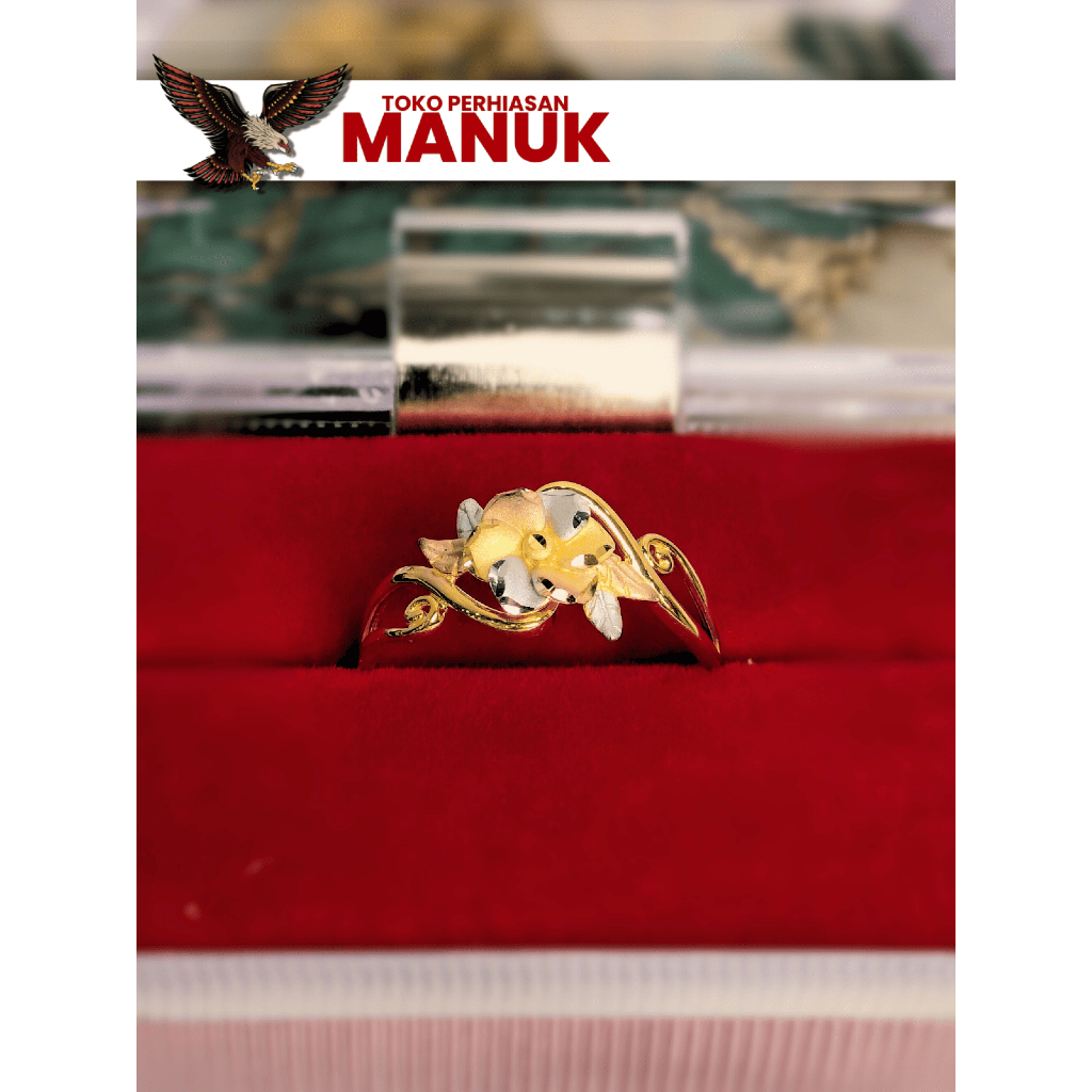 Cincin Emas Model Bunga | Emas 6K/300 | 1-2gr | Cincin Emas