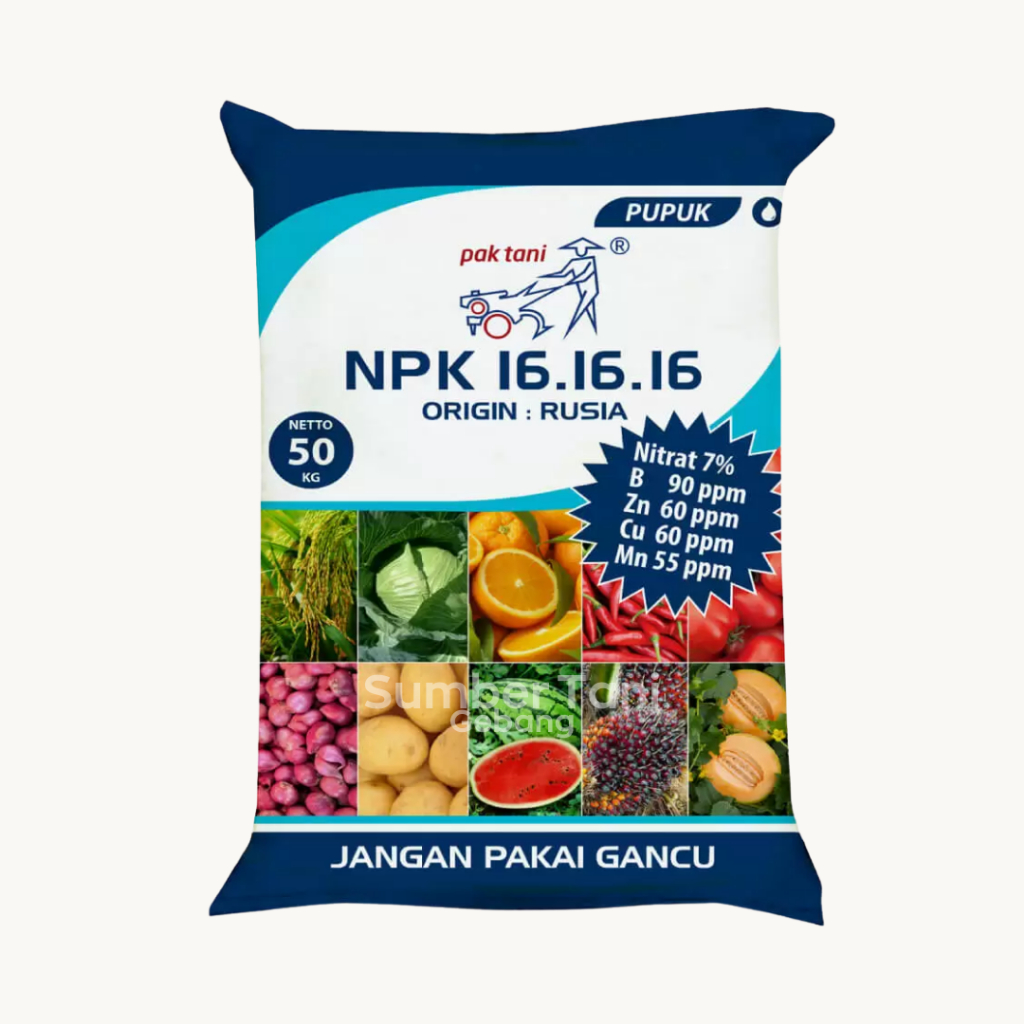 Pupuk NPK 16-16-16 Cap Pak Tani Kemasan 50kg