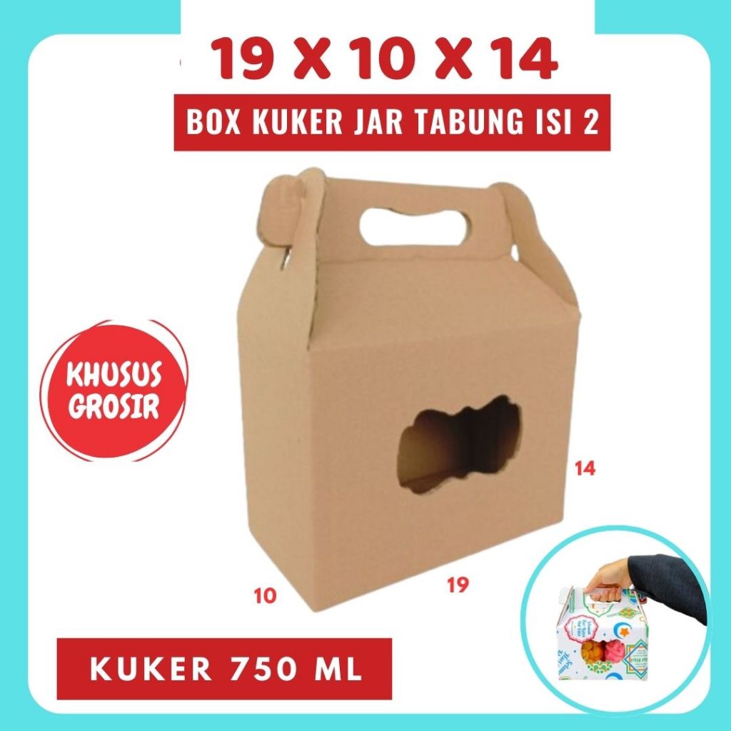 

Box 19x10x14 Jinjing (KUKER TOPLES JAR 500ml Isi 2) Gable Box Kardus Kue Kering / Idul Fitri /Hampers / Lebaran / Gable Box Polos/Motif