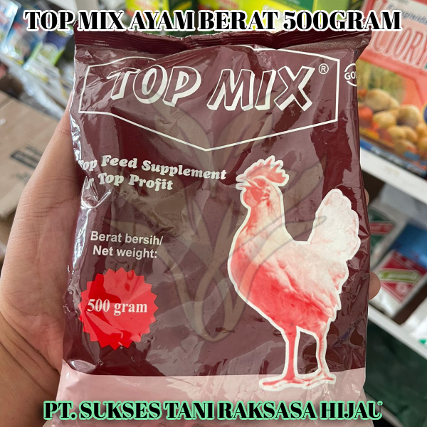 Top Mix Suplemen Pakan Ayam Puyuh, Bebek, Ayam Petelur & Pedaging – 500 gram