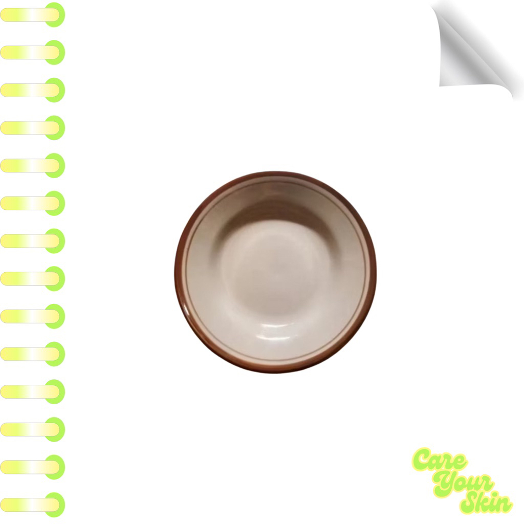 Piring lucky list coklat bunga keramik tebal