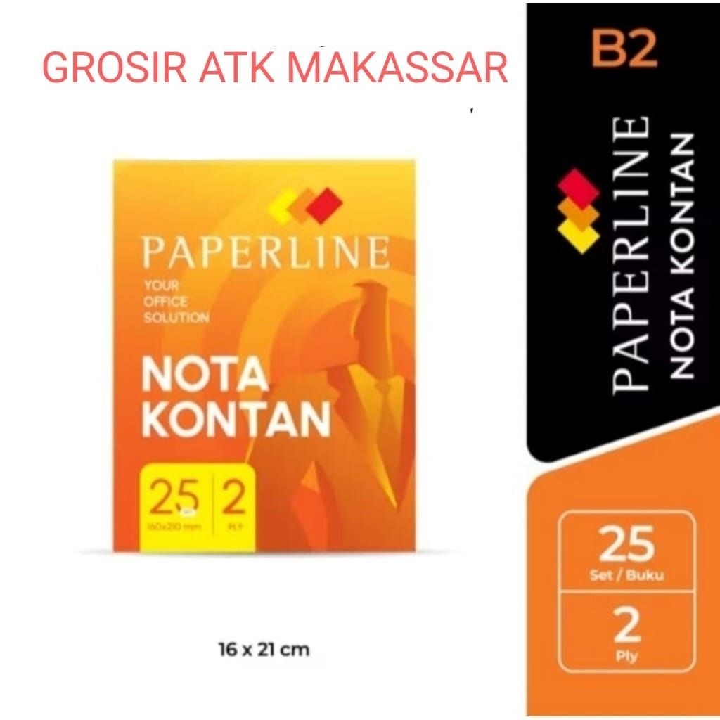 

[10 BUKU] NOTA KONTAN BESAR 2 RANGKAP PAPERLINE / NCR B2 / NOTA 2 PLY BESAR