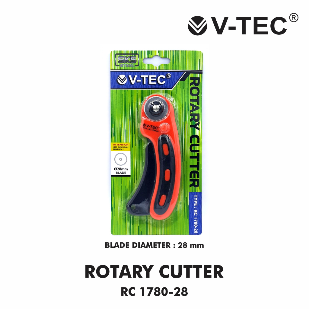 

V-TEC Rotary Cutter 28mm Blade Pisau Putar Lipat RC 1780-28 / V-TEC Rotary Cutter Type RC 1780-28