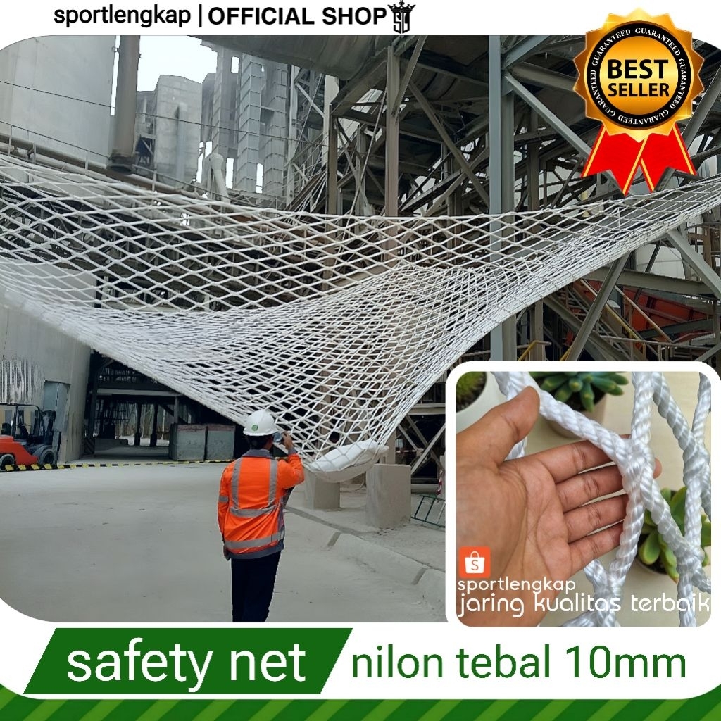 jaring safety, jaring pengaman, outbound, tambang 10mm