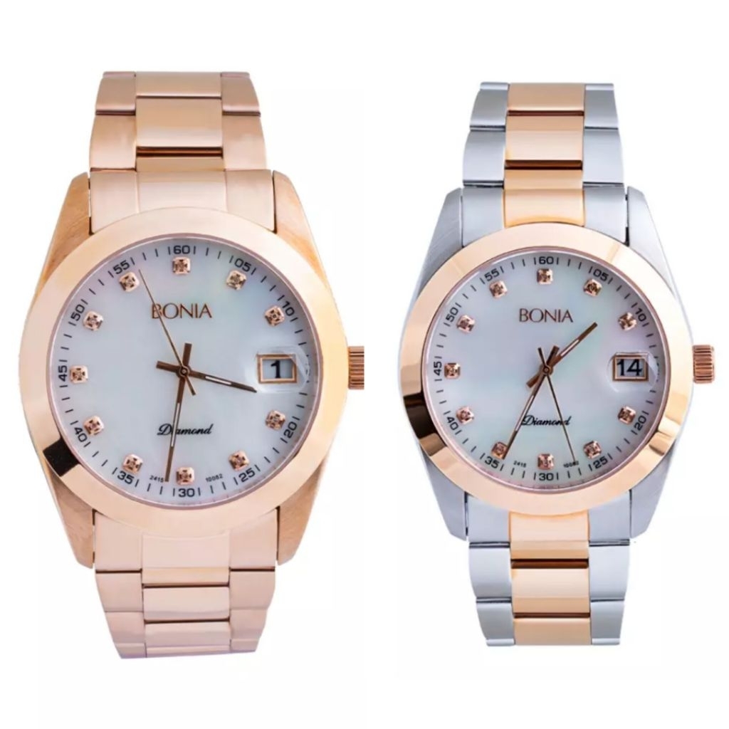 Bonia B10082 Jam Tangan Wanita Analog Swarovski Crystal Strap Stainless Steel Original