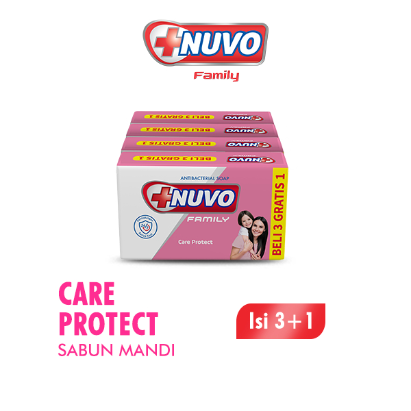 Nuvo Family Sabun Mandi Batang Multipack Pink Care Protect 100 gr
