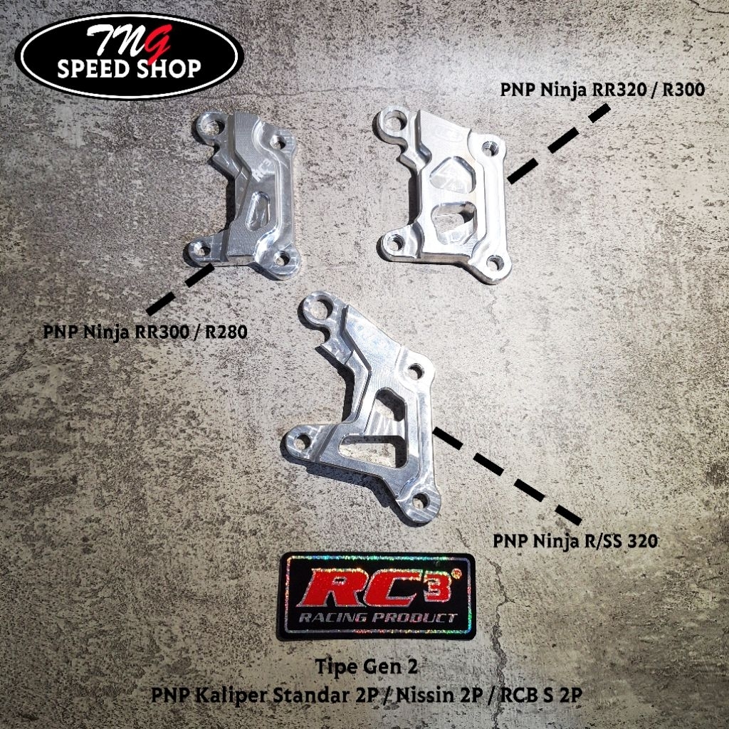 BREKET BRACKET KALIPER PALA BABI DEPAN RC3 RACING NINJA 150 RR R SS ZX150 TIPE GEN 2 DISC 280MM 300M