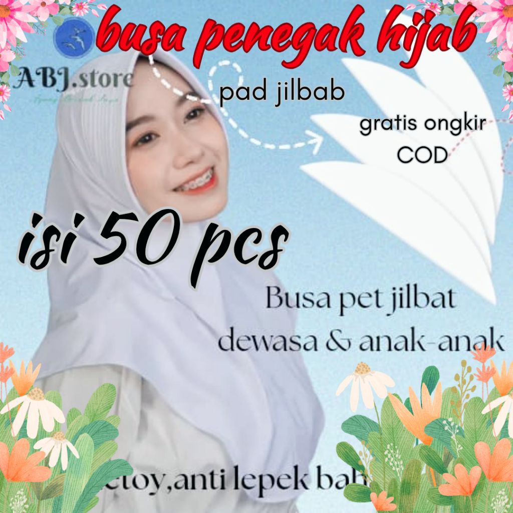 busa pad,busa kerudung 50pcs busa penegak jilbab bahan berkualitas cod