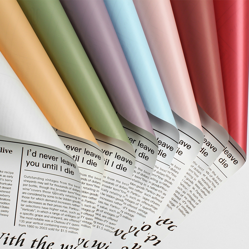 

20 LEMBAR Kertas Buket Bunga Flower Wrapping Bicolor Dua Warna Motif Vintage Newspaper Koran Paper Florist KB6038