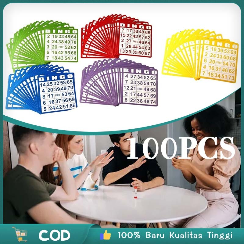 Isi 100 Bingo Game Kartu Bingo Lengkap 5 Warna Permainan Bingo Nomor Bingo