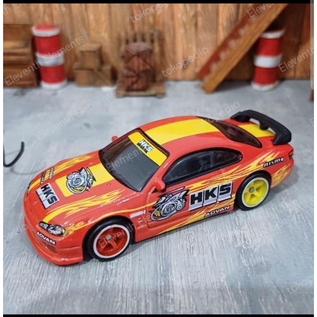 hot wheels premium nissan silvia S15 HKS team transport