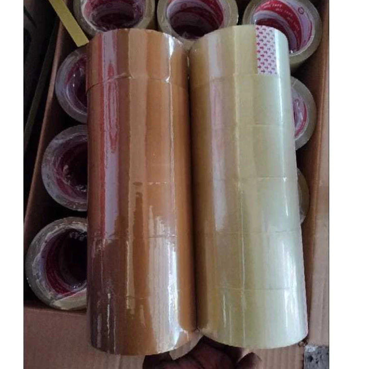 

[BISA COD] (grosir) 1 rol isi 6 buah Lakban/Plakban miltape bening coklat, lakban unboxing 48mm x 90