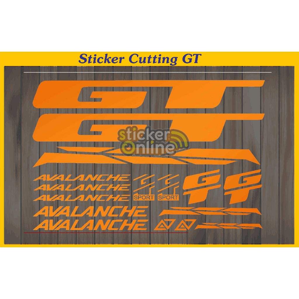 STICKER GT BIKE AVALANCHE STICKER CUTTING FRAME SEPEDA GT