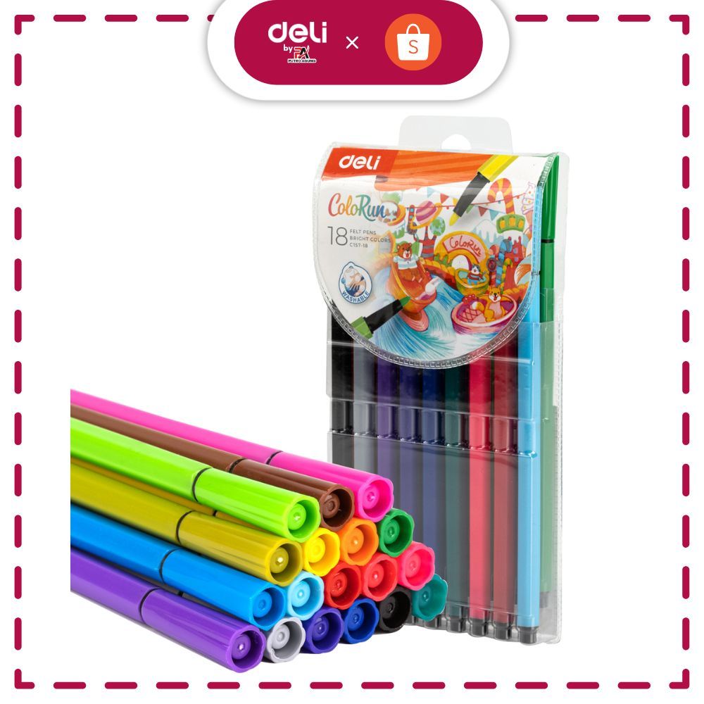 

Deli Felt Pen / Spidol Warna EC157-18