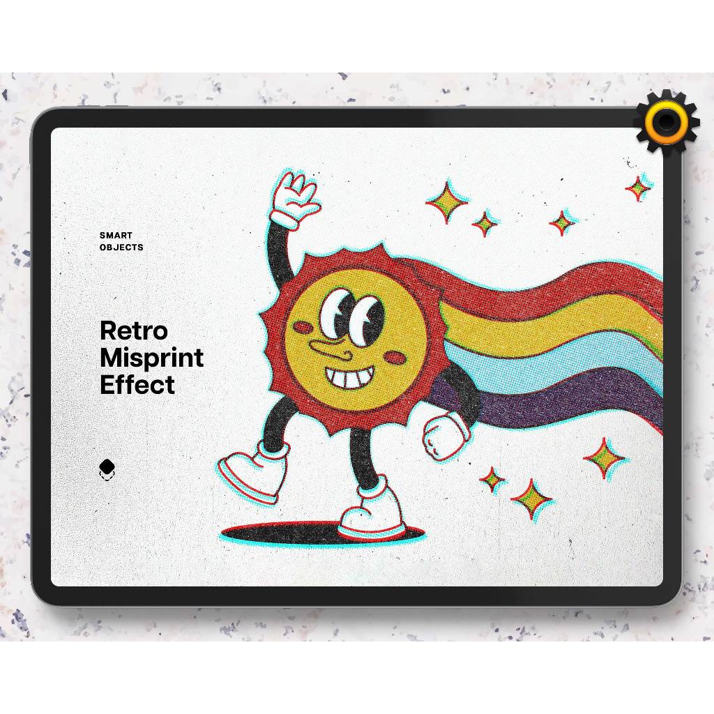 Photoshop Template - Retro Misprint Design Effect