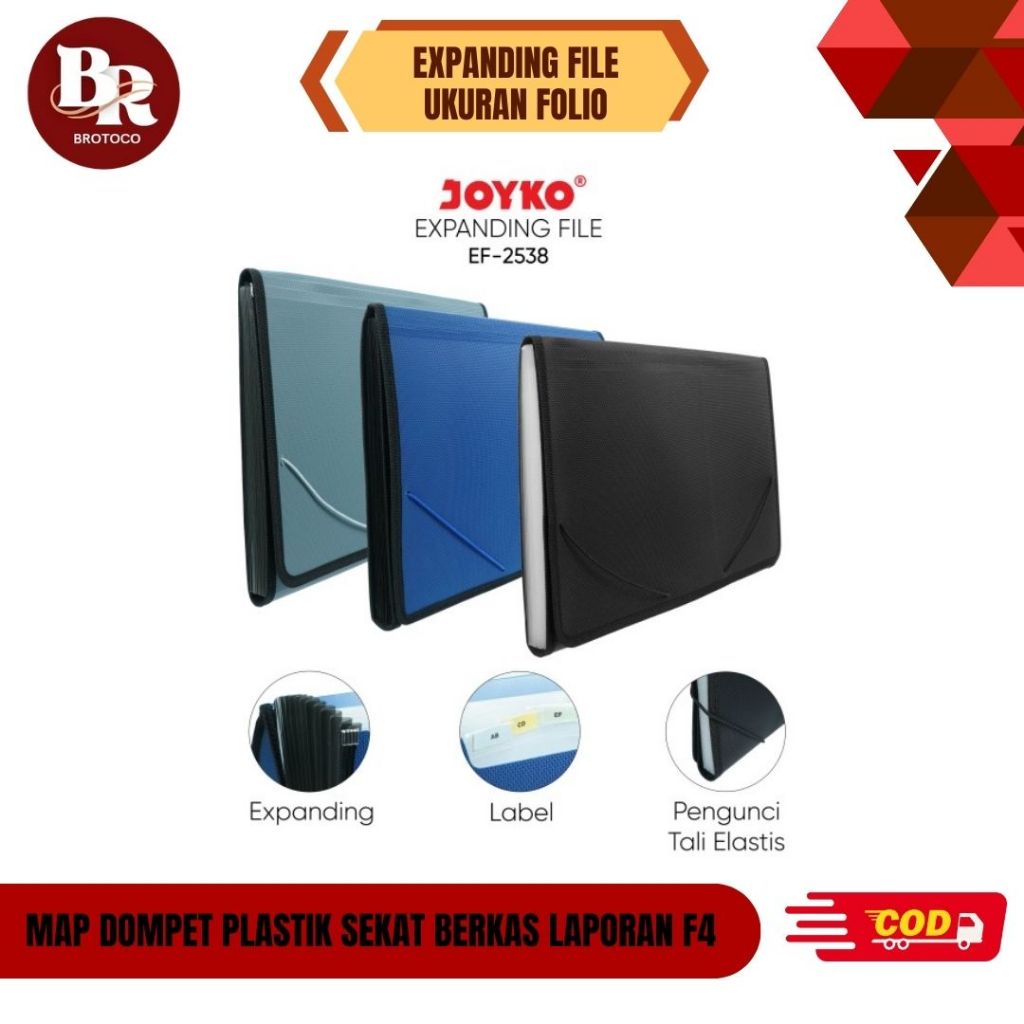 

[BROTOCO] Map Dompet Plastik Sekat Berkas Laporan F4/Expanding File