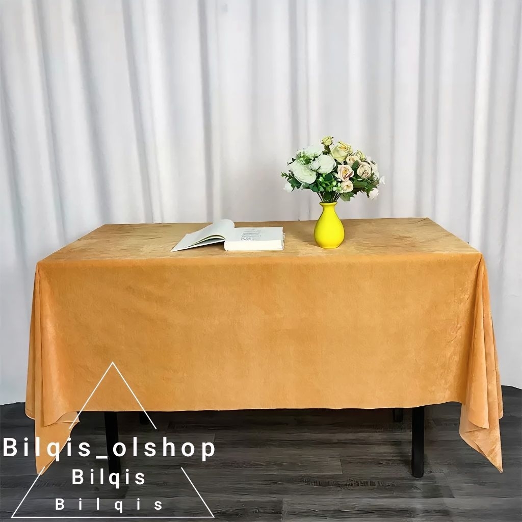 Aesthetic Cover Meja Kain Suede Taplak Meja Makan
