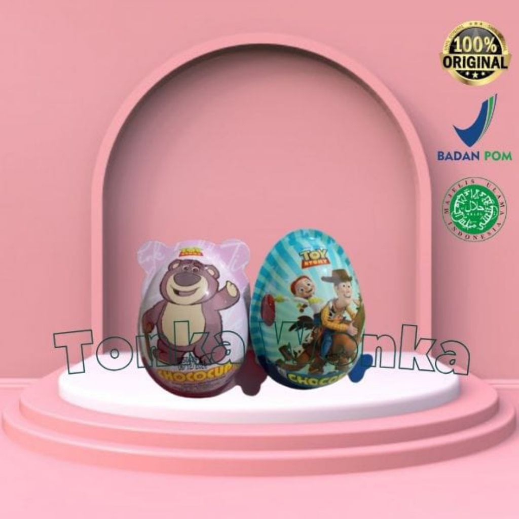 

Eceran Jlo Chococup Biskuit Coklat Bentuk Telur Disney Lotso Toy Story Surprise Egg Isian Hampers
