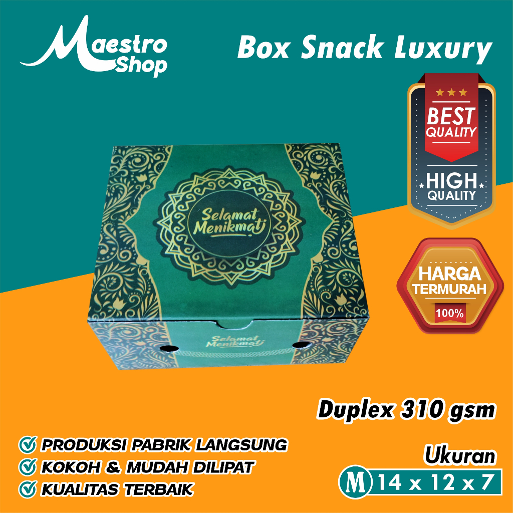 

Dus Box Duplex Snack Motif Luxury | 14x12x7 cm MEDIUM | Duplex (Tebal)
