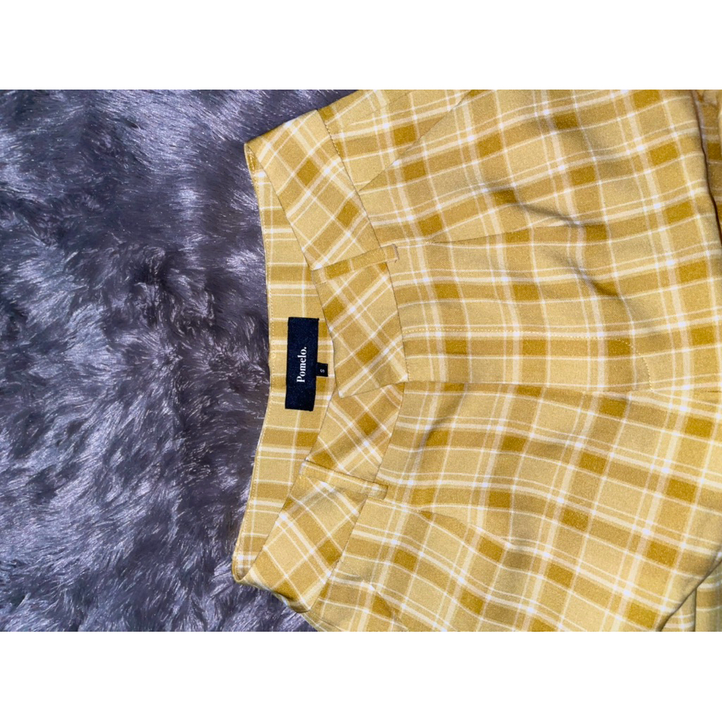 Preloved Celana Pomelo Panjang Kotak Kotak Kuning