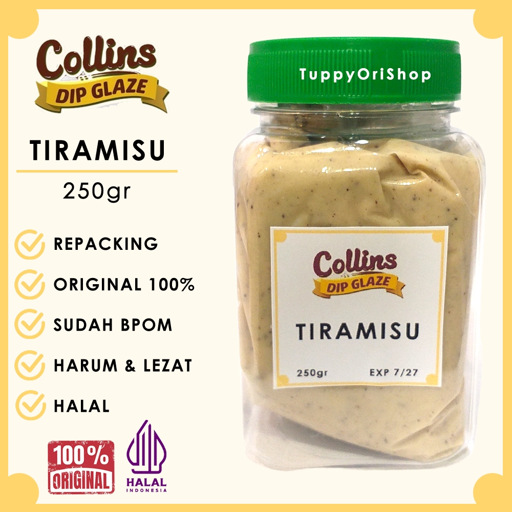 

Collins Dip Glaze Rasa Tiramisu 250gr Lezat | Selai Tiramisu untuk Roti, Donat, Kue dan Makanan