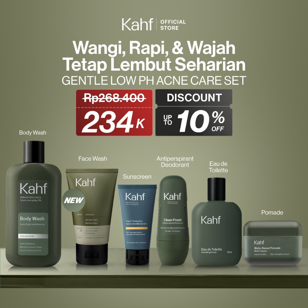 [KAHF BUNDLE 6IN1 PAKET PERAWATAN LENGKAP : WANGI, RAPI, & WAJAH TETAP LEMBUT SEHARIAN] Paket Comple
