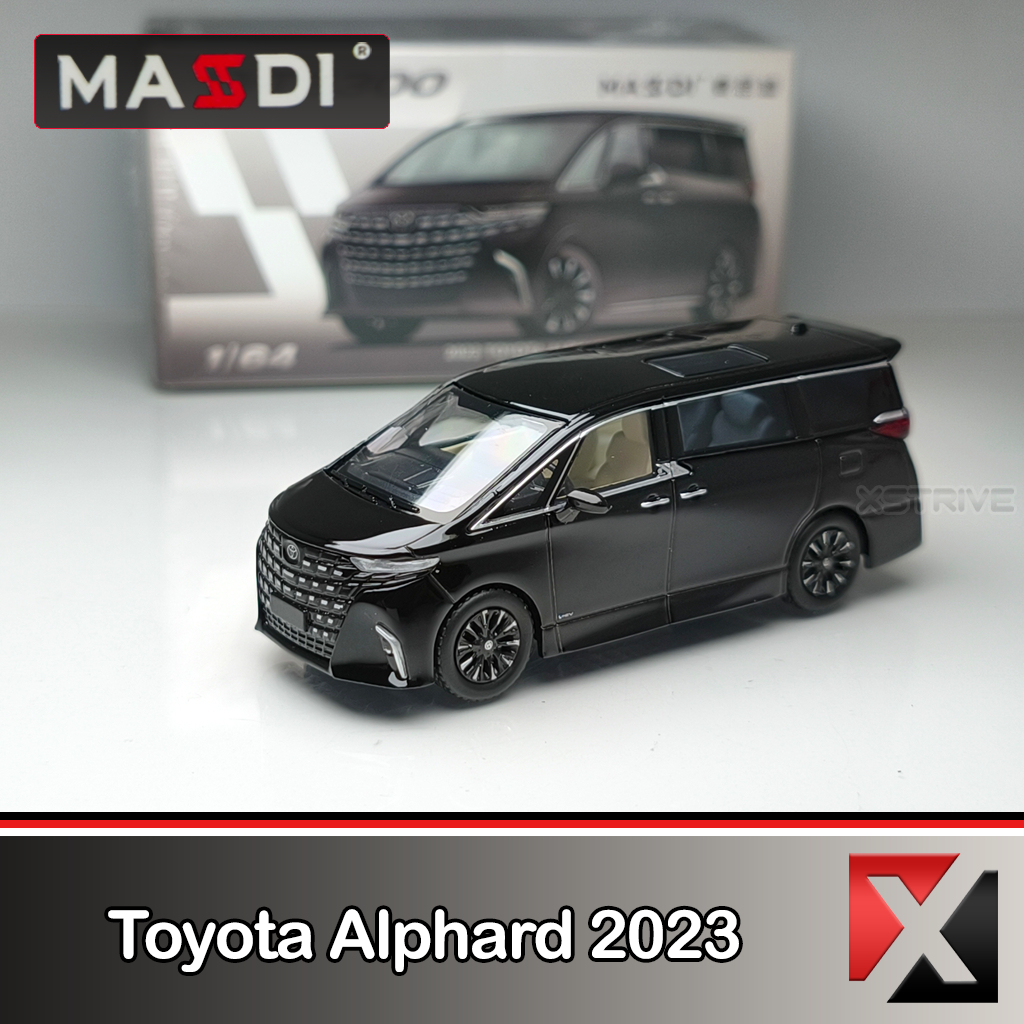 Masdi 1:64 2023 Toyota Alphard Black Rolling Wheel