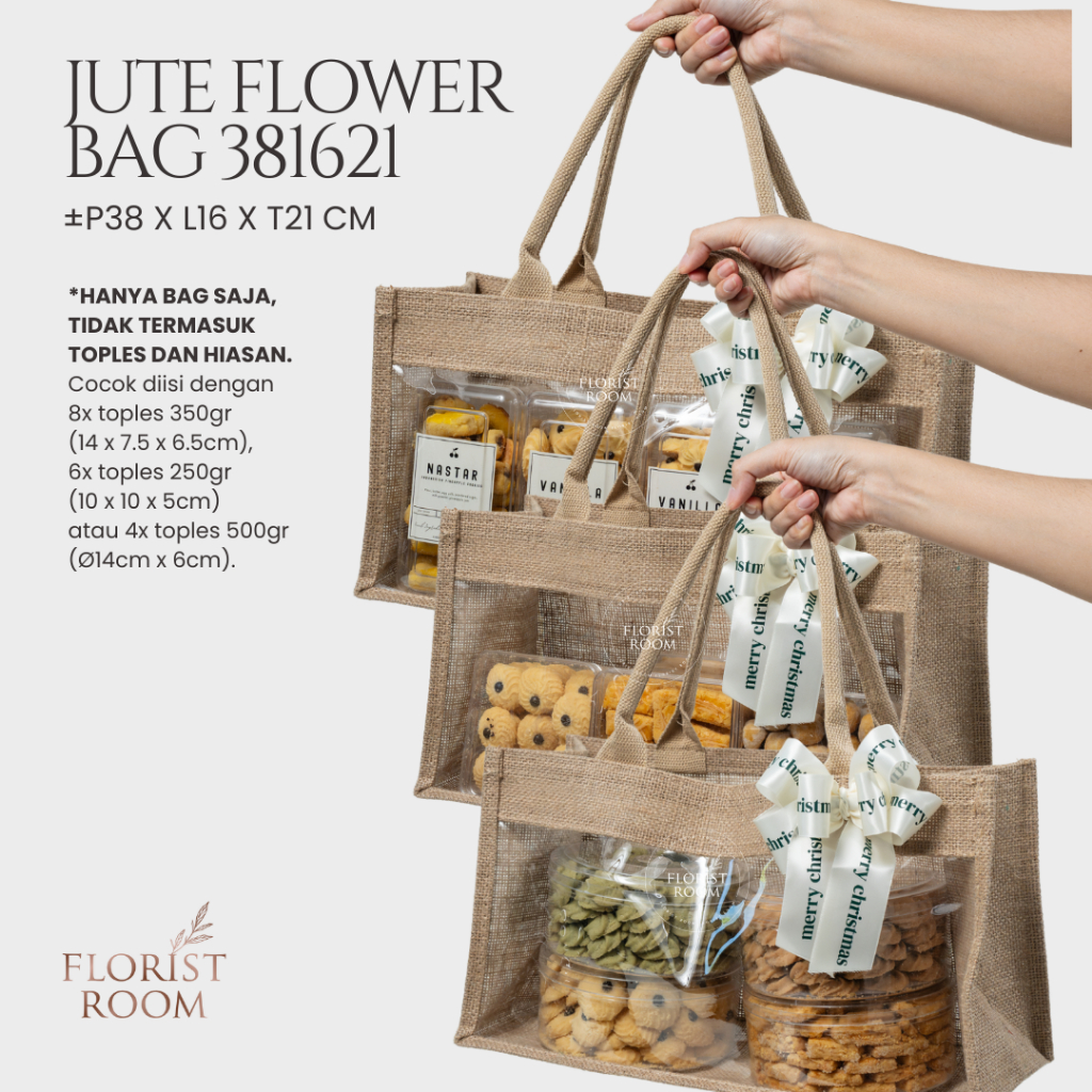 Jute Flower Bag 381621 - Hampers - Goodie Bag