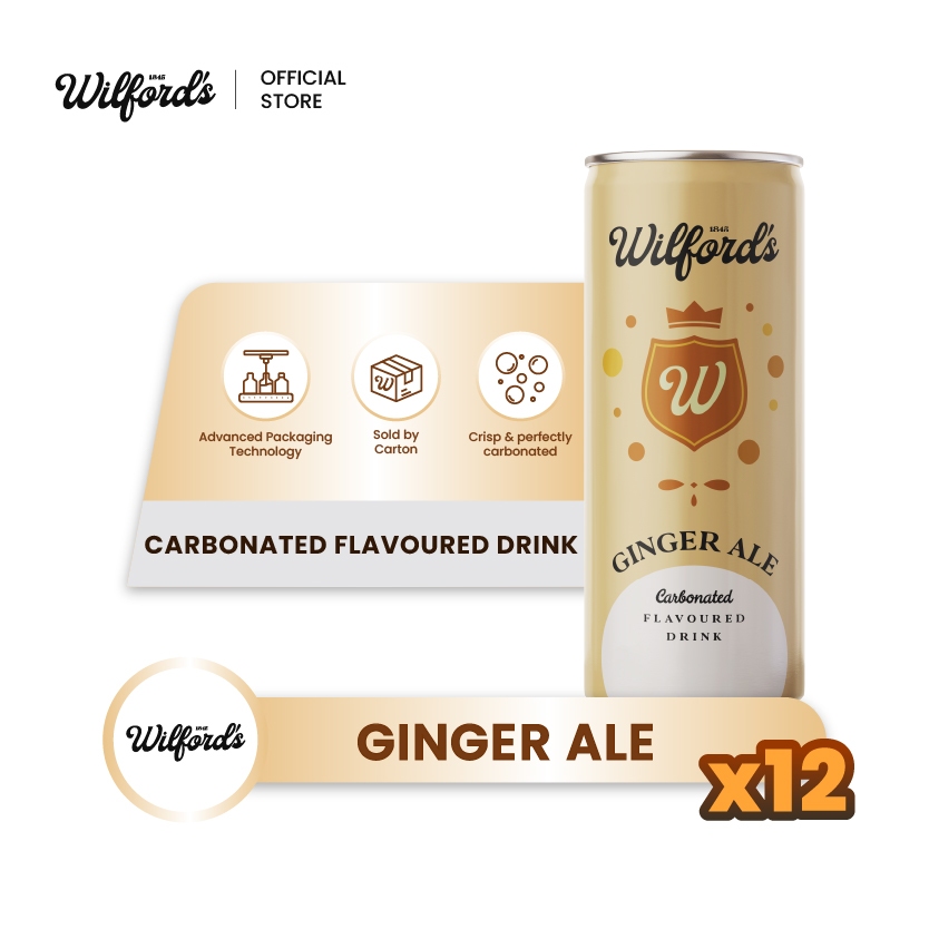 

Ginger Ale Wilford's Minuman Soda Kaleng 250ml x 12 Kaleng