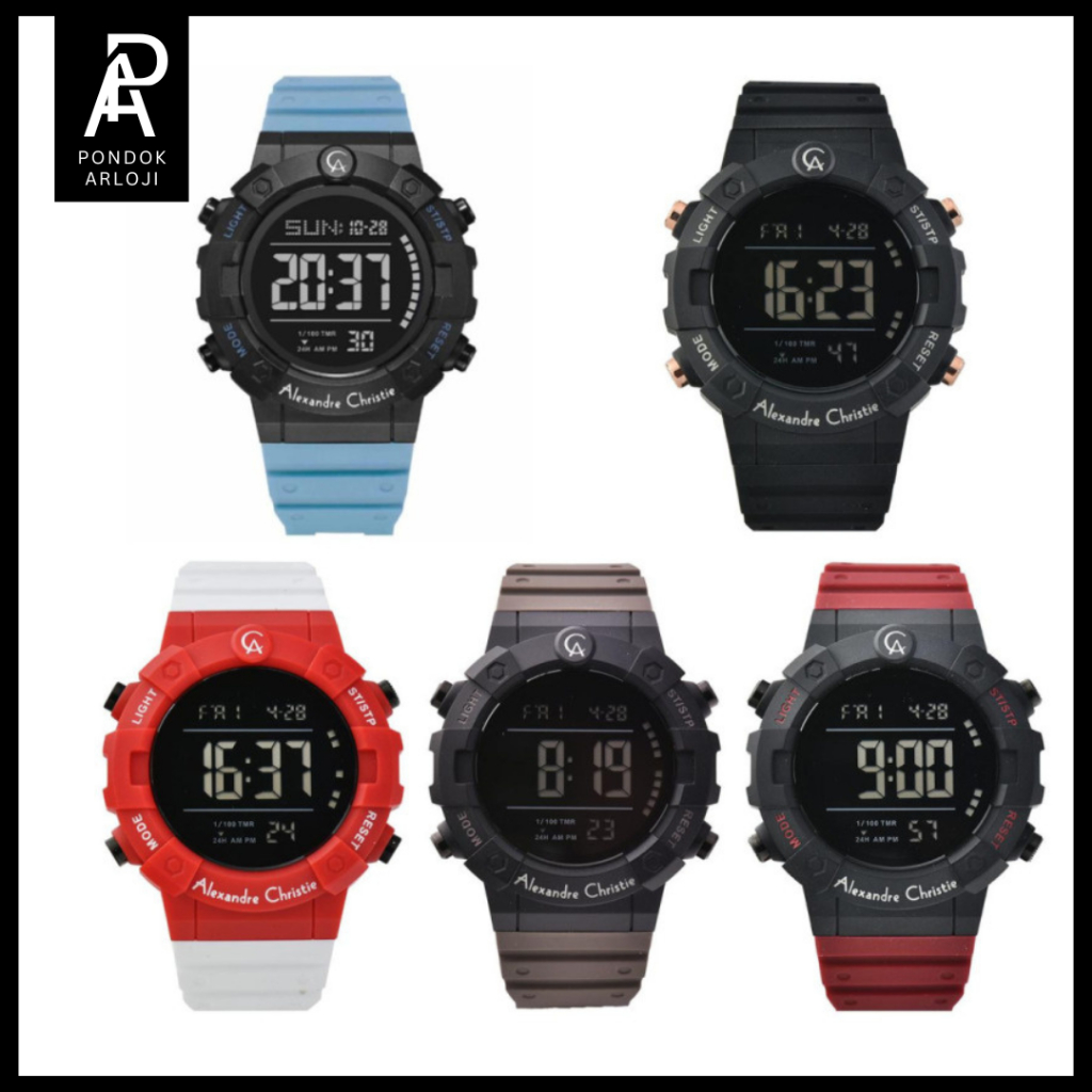 ORIGINAL Jam Tangan Pria Alexandre Christie AC 9388 / AC9388 Digital Rubber Original