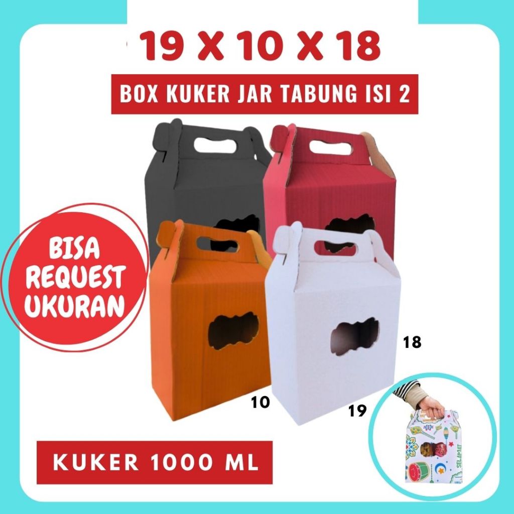 

Box Kue Kering 19x10x18 Jinjing (KUKER TOPLES JAR 1000ml ISI 2) Box Jinjing Kardus Lebaran Idul Fitri Hampers Polos/Motif