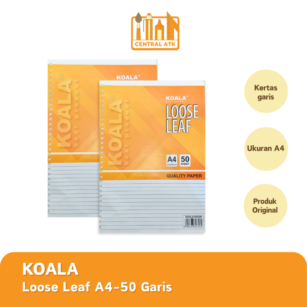 

LOOSE LEAF KOALA A4-50 GARIS (1 PAK) MURAH