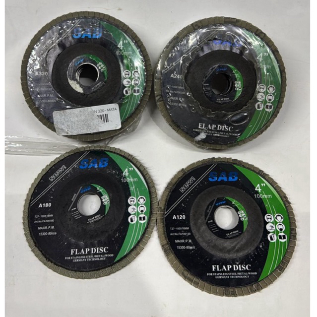 SAB Flap Disc 4” Mata Gerinda A120 180 240 320 Amplas Susun