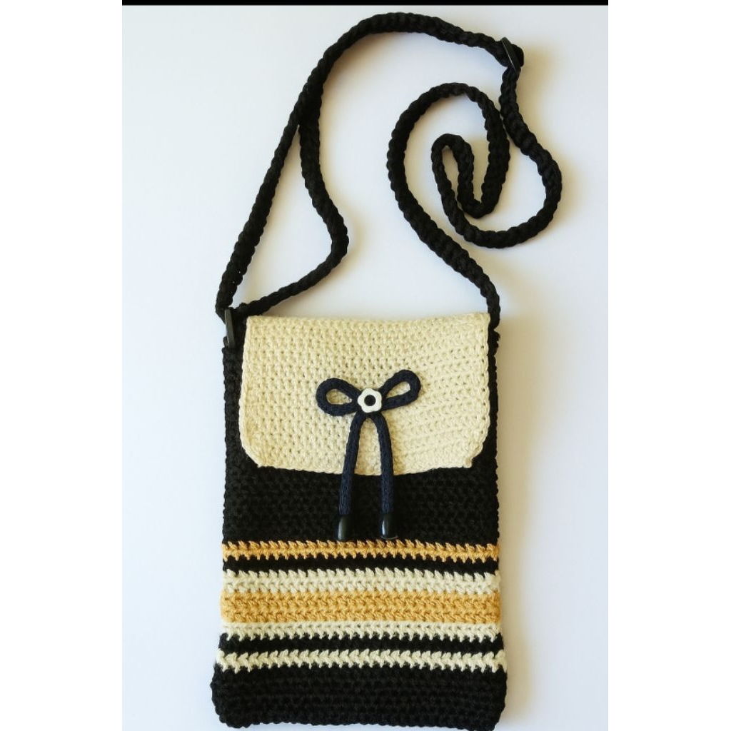 tas rajut hp pita tali slempang