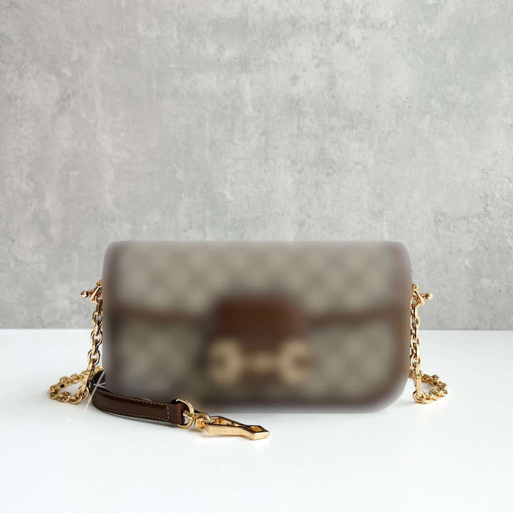 [Pre-Order] Tas Wanita RoyaleLuxe Horsebit 1955 East West Bag in Brown Canvas GHW