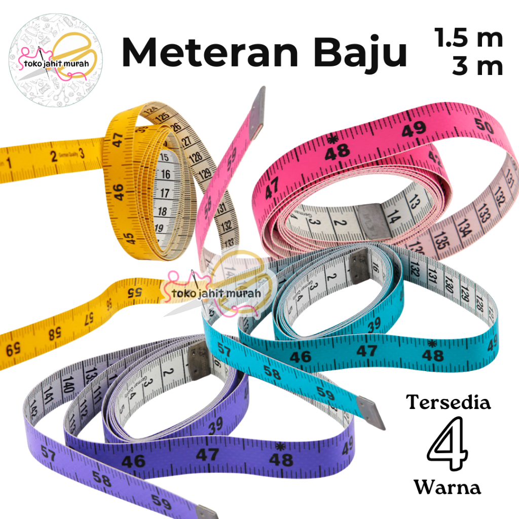 Meteran Kain Tebal Premium 1.5 m & 3 m / Meteran Jahit / Meteran Baju / Metera Gulung