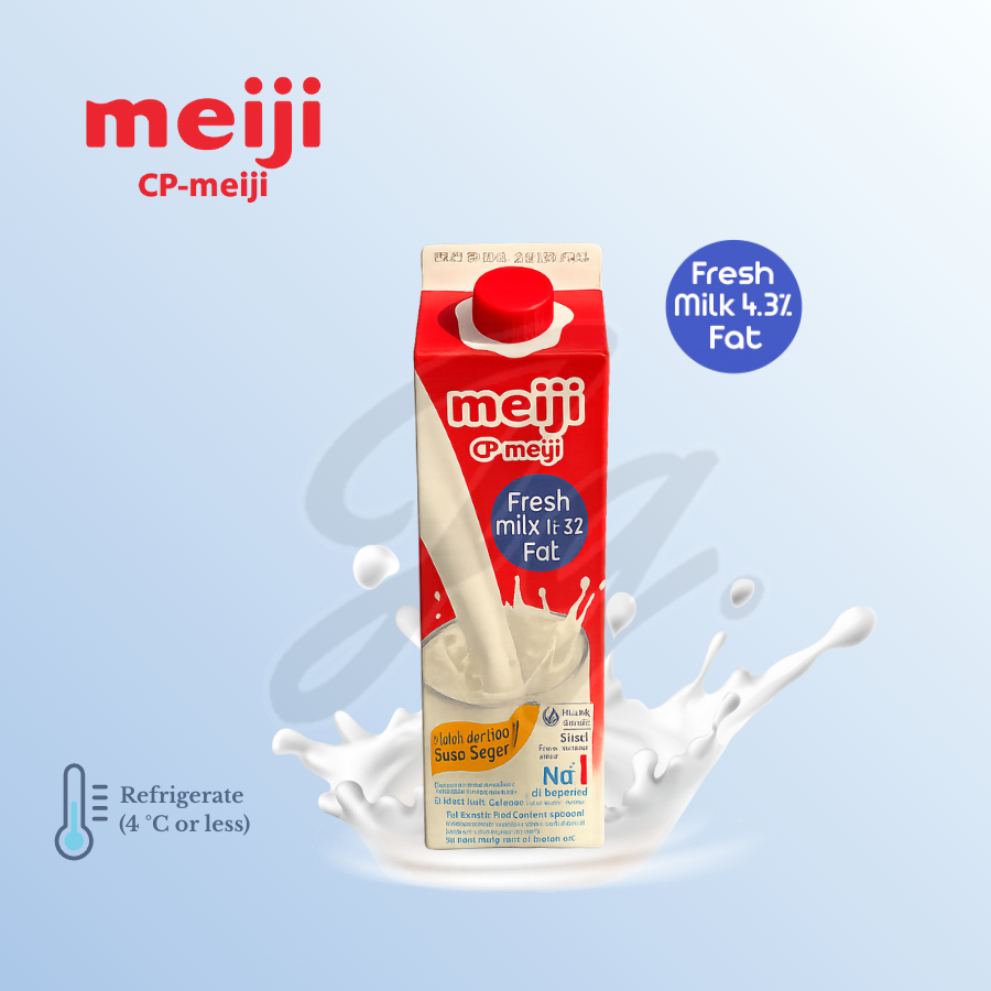 

Meiji Deluxe Milk Plain 946 ml Karton - 1 Karton Isi 12 - Meiji Pasteurized Fresh Milk Import Japan