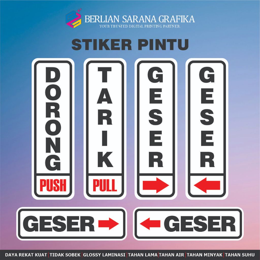 

STIKER VINYL ANTI AIR TARIK DORONG GESER KANAN KIRI DI JUAL SEPASANG LAMINASI GLOSSY - BSG