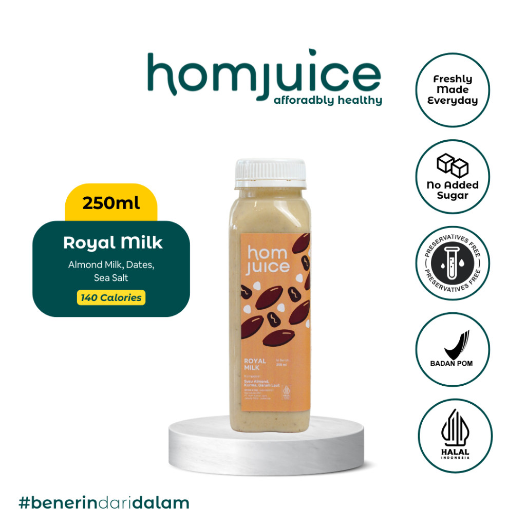 

Homjuice - Royal Milk 250 ml (Cold-Pressed Juice/Jus/Detox)