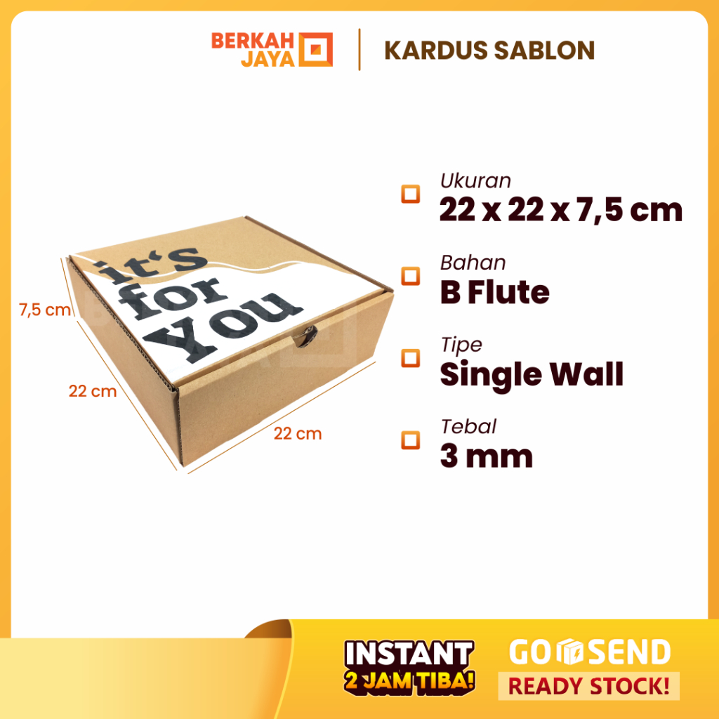 

Kotak Kado - It's For You uk. 22x22x7.5 cm / Gift Box / Hampers Box / Kardus Sablon / Corrugated Box Packaging Die Cut / Kardus Hampers / Hoodie / Mukena / Ultah / Valentine / Anniversary / Happy Birthday (Kardus It's For You 22 x 22 x 7.5 cm)