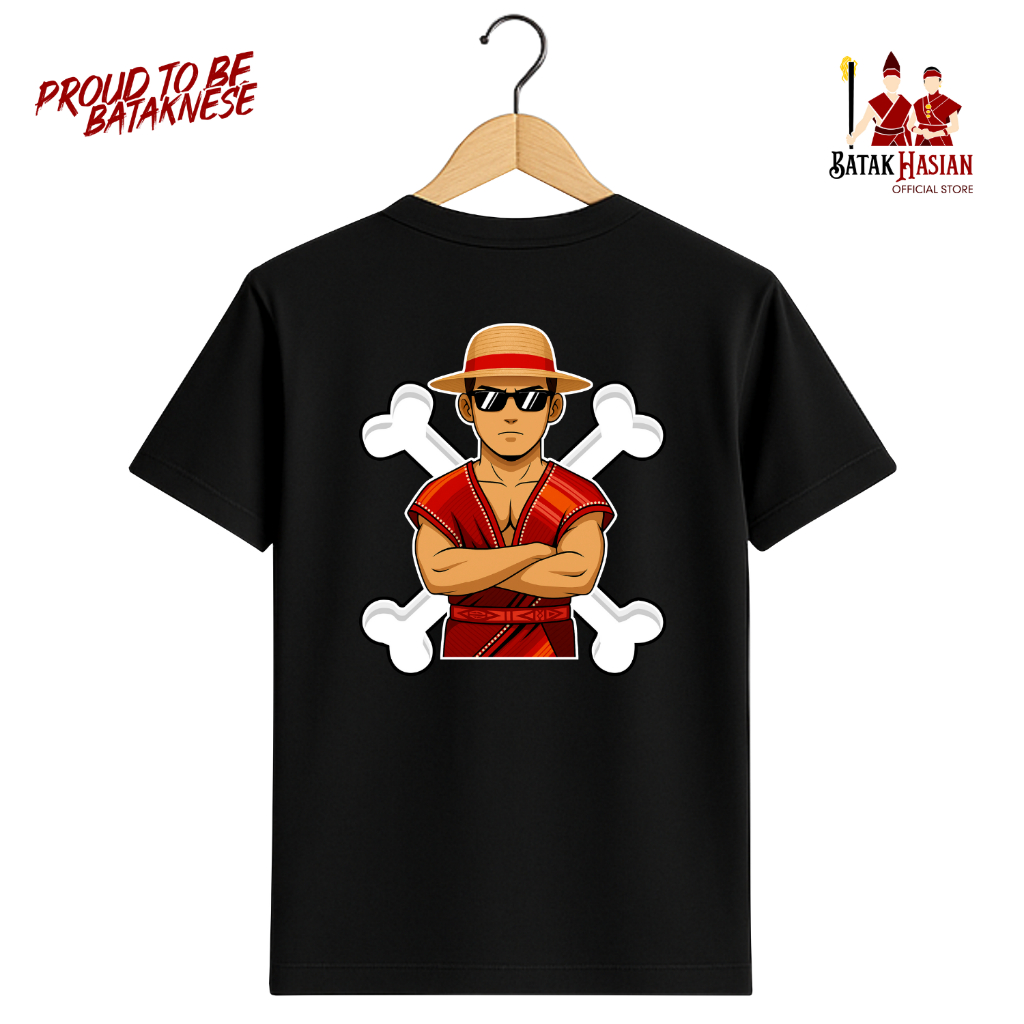 LOGO ONE PIECE [KARAKTER BATAK] - Kaos Batak  - Katun premium 100% - BIOWASH (Tidak berbulu) - Sanga
