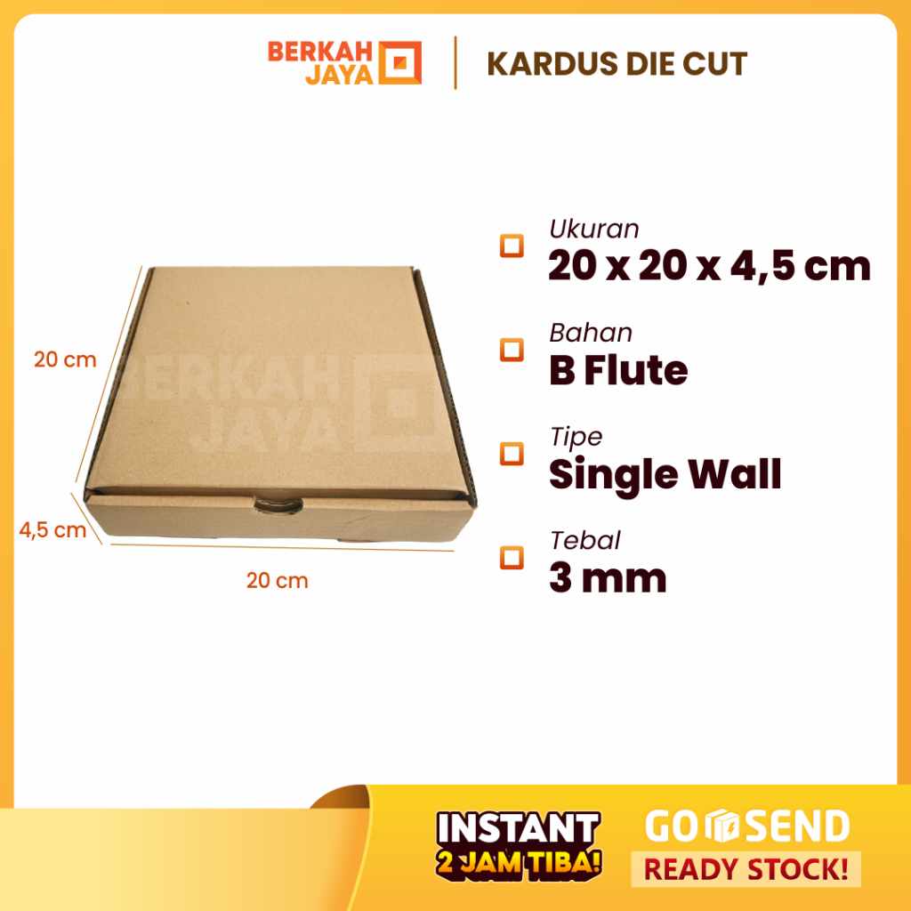 

(HARGA SPESIAL) BOX KARDUS 20x20x4.5 cm DUS PACKING 20 x 20 x 4.5 cm / 20x20x4,5 cm / 20 x 20 x 4,5 cm DIE CUT PIZZA
