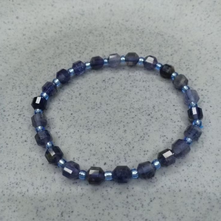 Gelang Batu Alam Natural Iolite Cutting Lampion