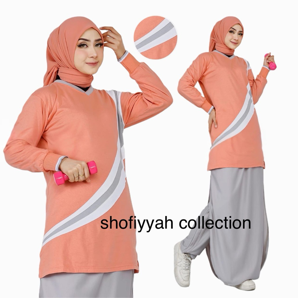 Stelan Senam Olahraga Hijab Wanita/stelan senam olahraga/hijab/stelan senam/olahraga/celana olahraga