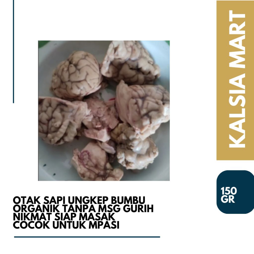 

Kalsia Otak sapi ungkep bumbu organik tanpa Msg 150 gr cocok untuk Mpasi