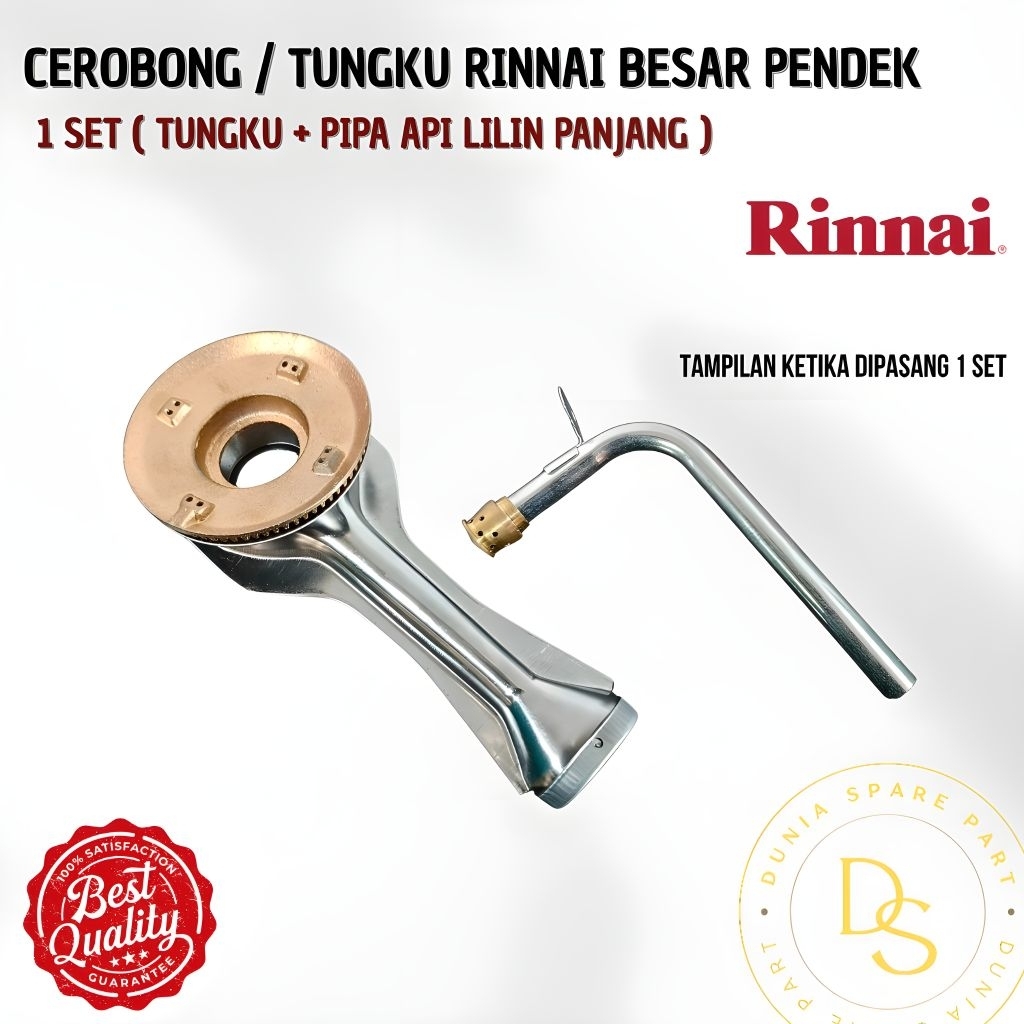 1set CEROBONG RINNAI 522 A / CEROBONG + BURNER RINNAI / KOMPOR GAS 1 TUNGKU