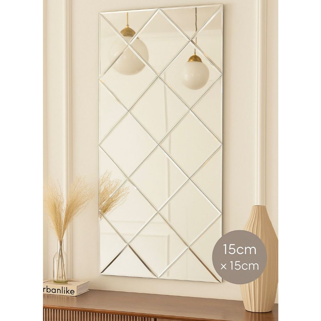 Cermin dinding estetik/Dekorasi cermin kotak tempel/Kaca Tempel Dinding/Cermin Estetik Unik