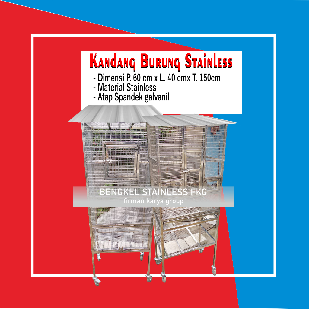 kandang burung stainless custom minimalis