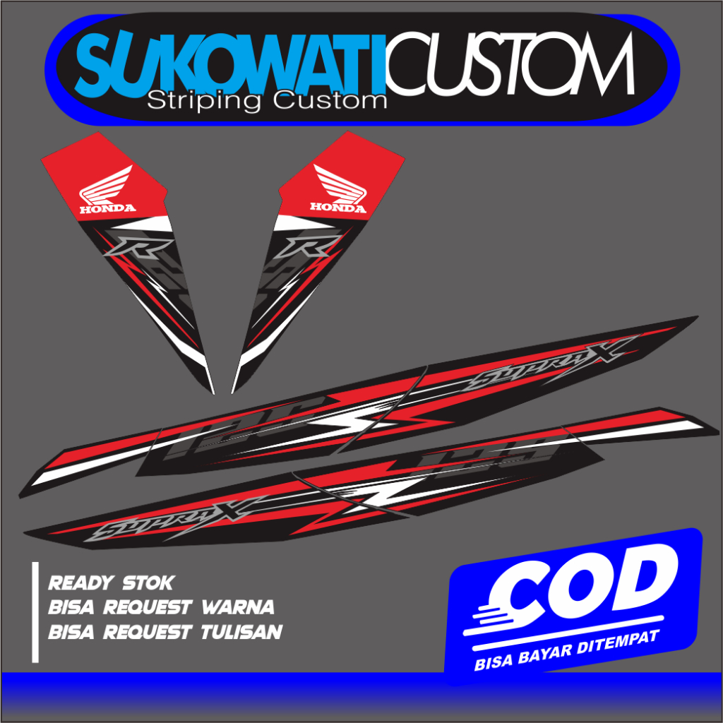 STRIPING STICKER MOTOR SUPRA X 125 KPH BATMAN VARIASI ANTI PUDAR